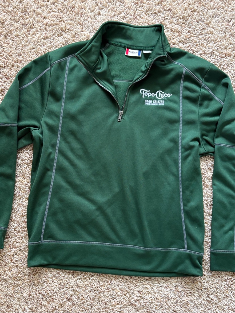 Topo Chico Men's Dark Green Quarter-Zip Lightweight Jacket